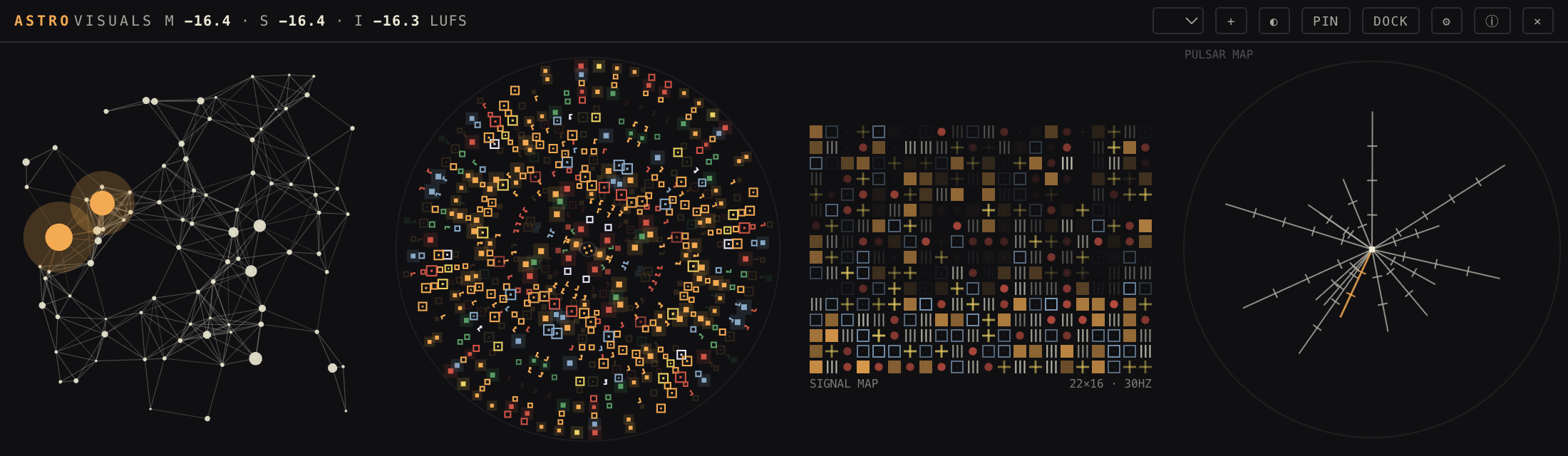 Astro Visuals — constellation · mandala · signal map · pulsar